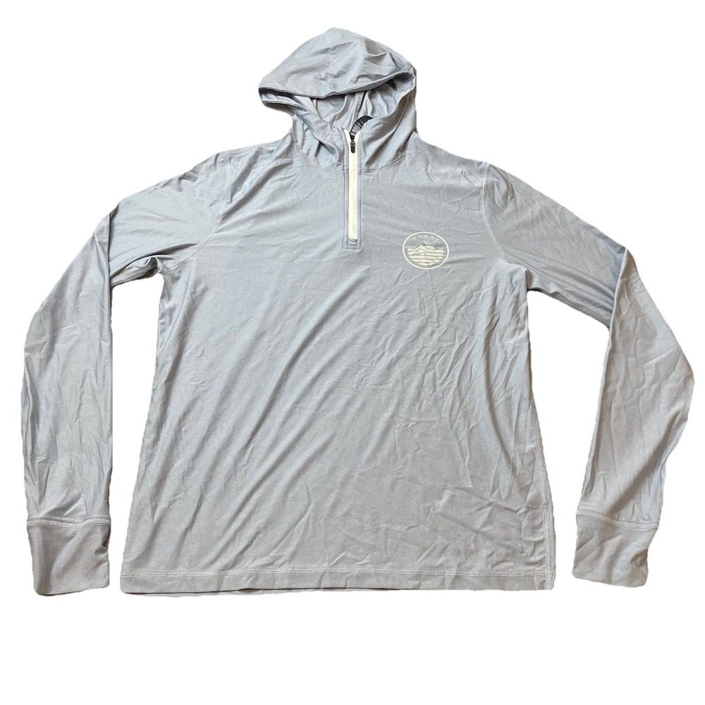 Vuori Hoodie Mens Small Gray Uluwatu Pullover Tech Quarter Zip Lightweight V169
